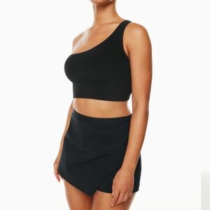 NWT Sculpt Knit One-Shoulder Cropped Tank Black Size small
